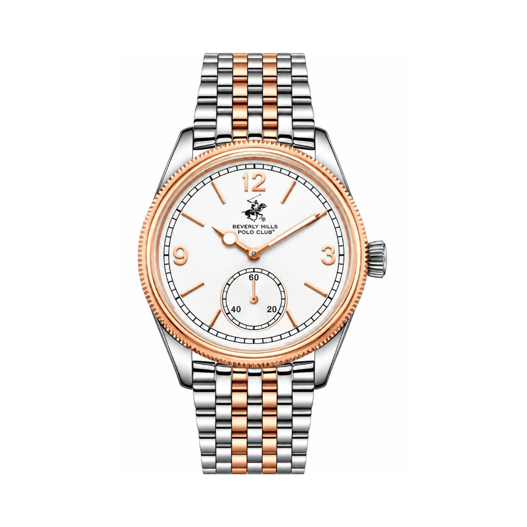 Beverly Hills Polo Club Men's Silver Dial Two-Tone Stainless Steel Quartz Watch BP3890X.530