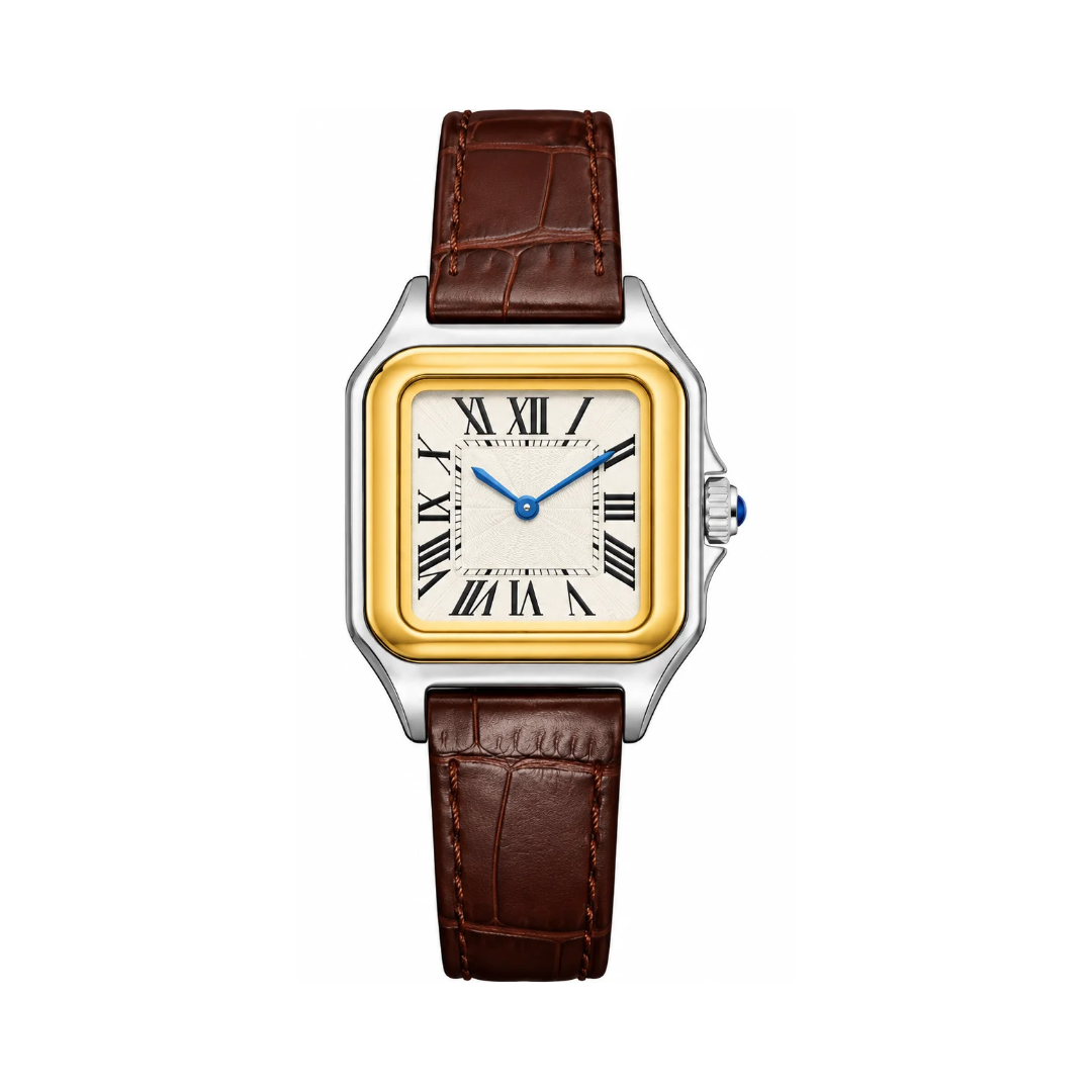 Beverly Hills Polo Club Women's Silver Dial Silver & Gold Stainless Steel Quartz Watch with Brown Leather Strap BP3908C.232
