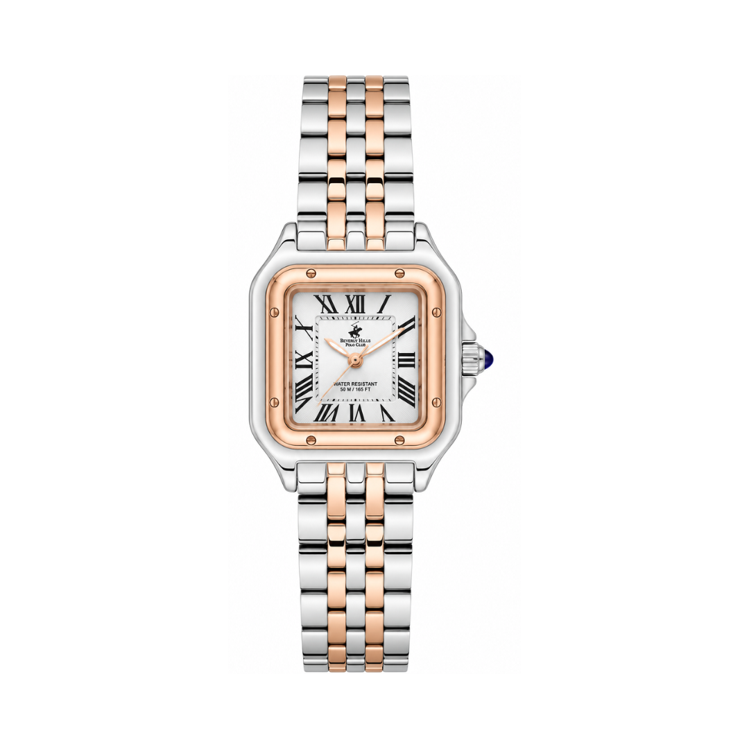 Beverly Hills Polo Club Women's White MOP Dial Two-Tone Stainless Steel Watch BP3600C.520
