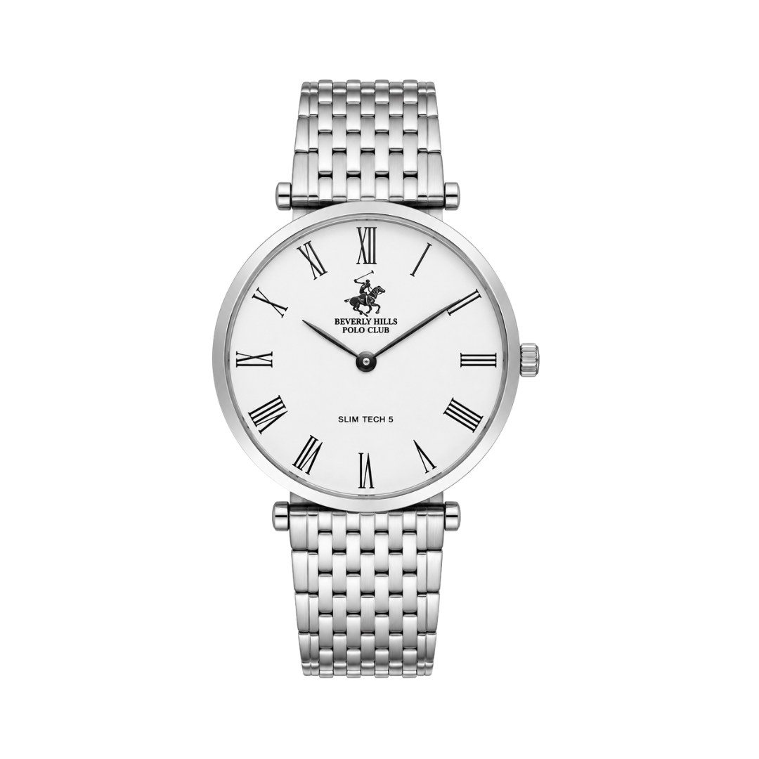 Beverly Hills Polo Club Men's White Dial Silver Stainless Steel Watch BP3616X.330