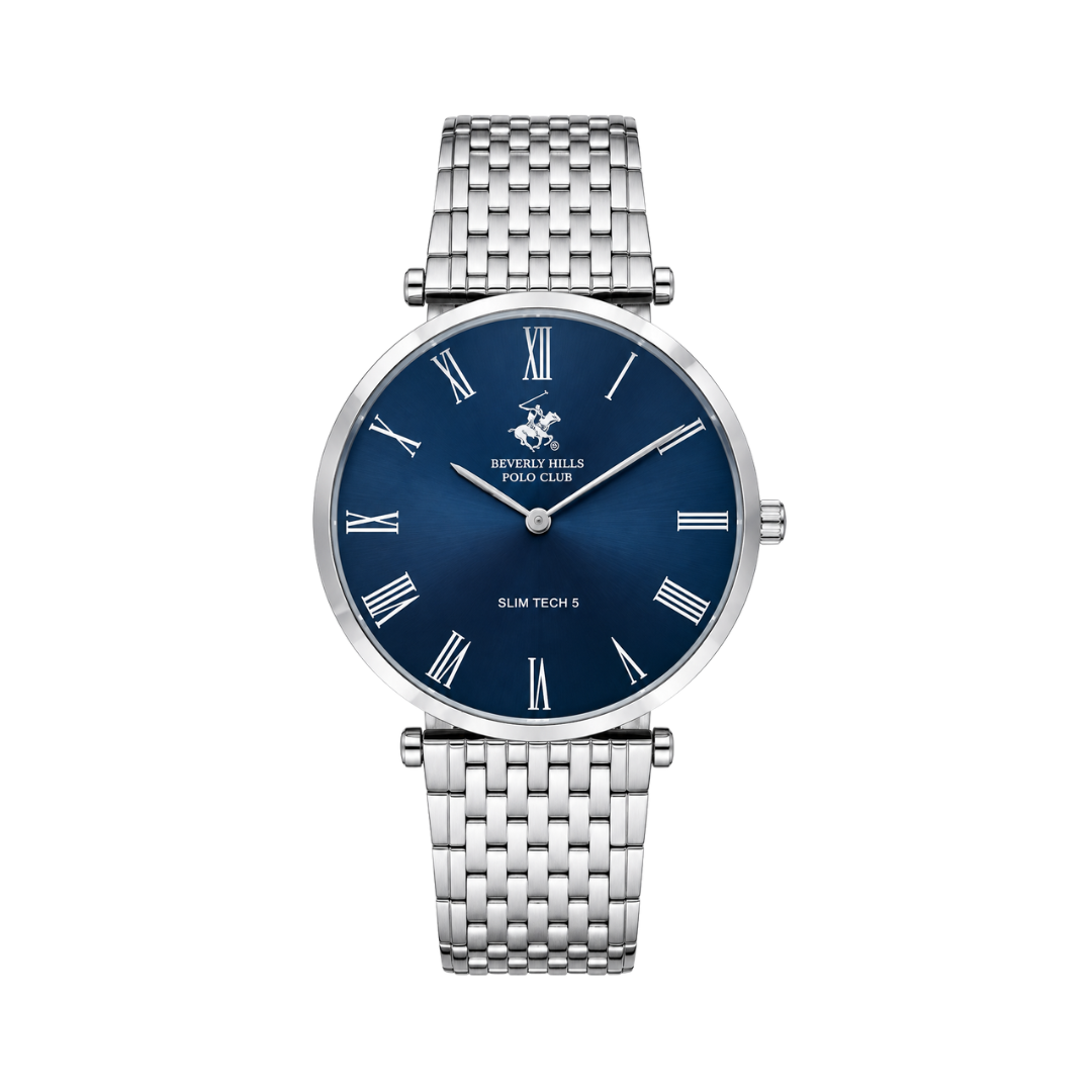 Beverly Hills Polo Club Men's Dark Blue Dial Silver Stainless Steel Watch BP3616X.390