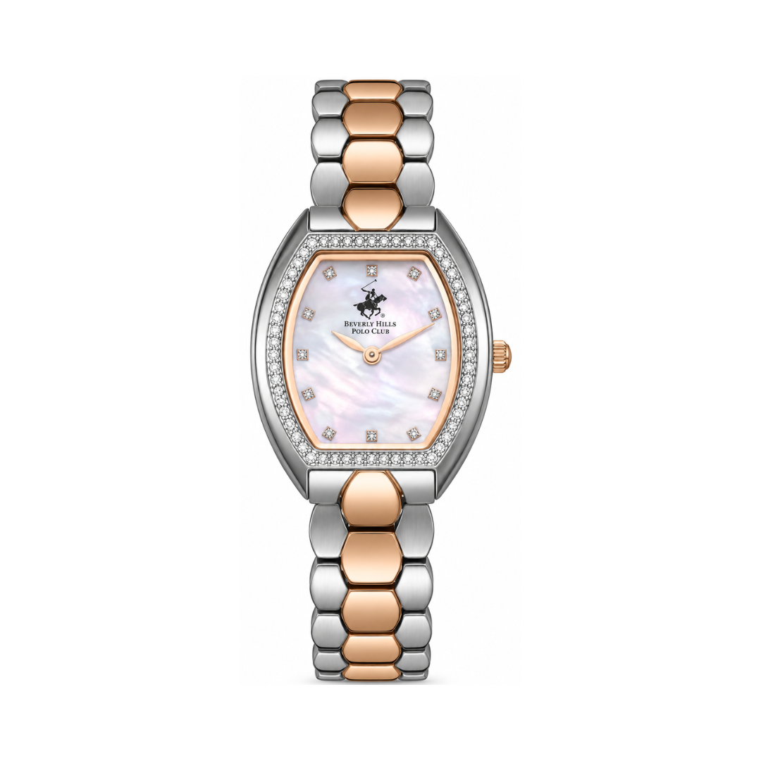 Beverly Hills Polo Club Women's Mother of Pearl Dial Two-Tone Stainless Steel Diamond Watch BP3642C.510