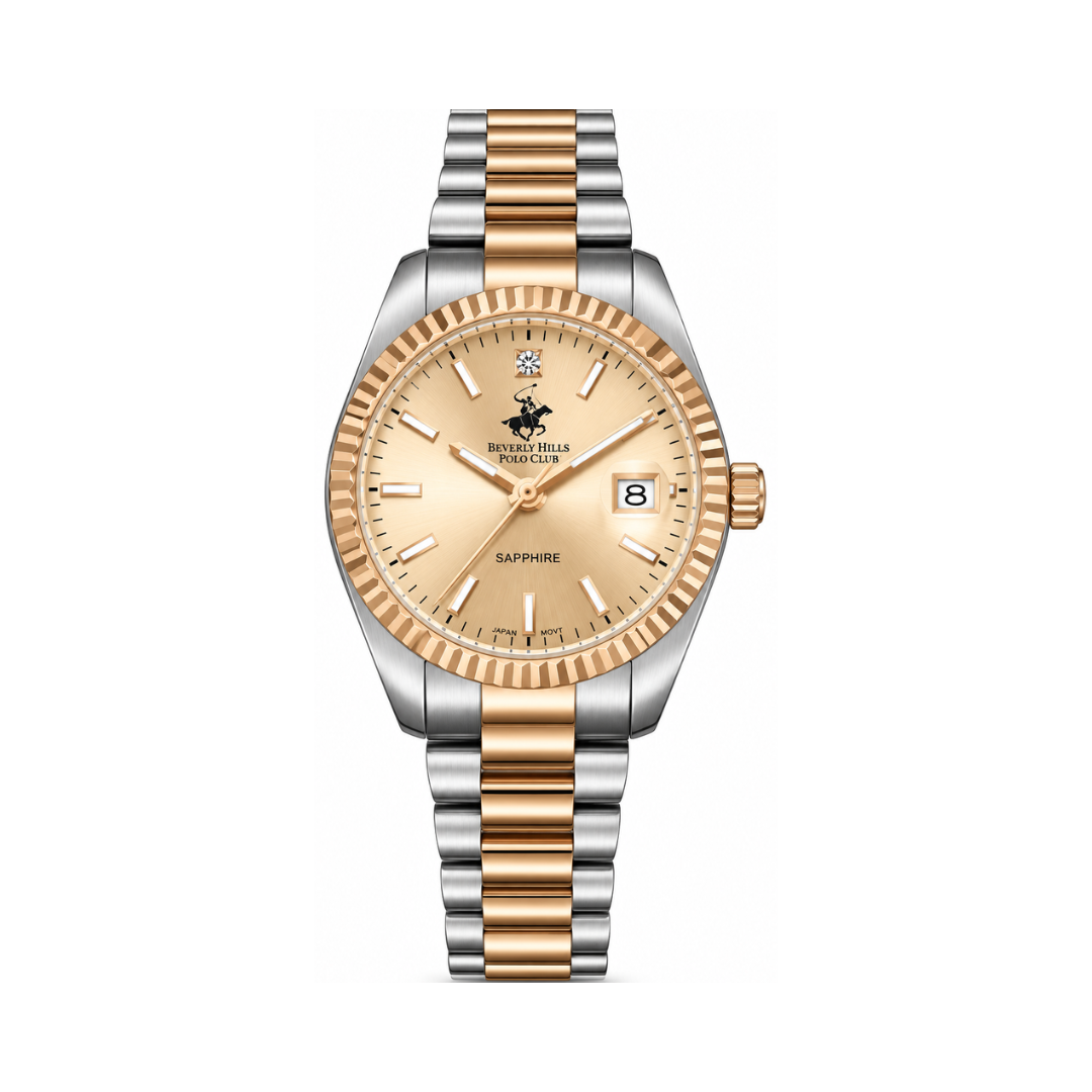Beverly Hills Polo Club Women's Rose Gold Dial Two-Tone Stainless Steel Watch BP3650X.510