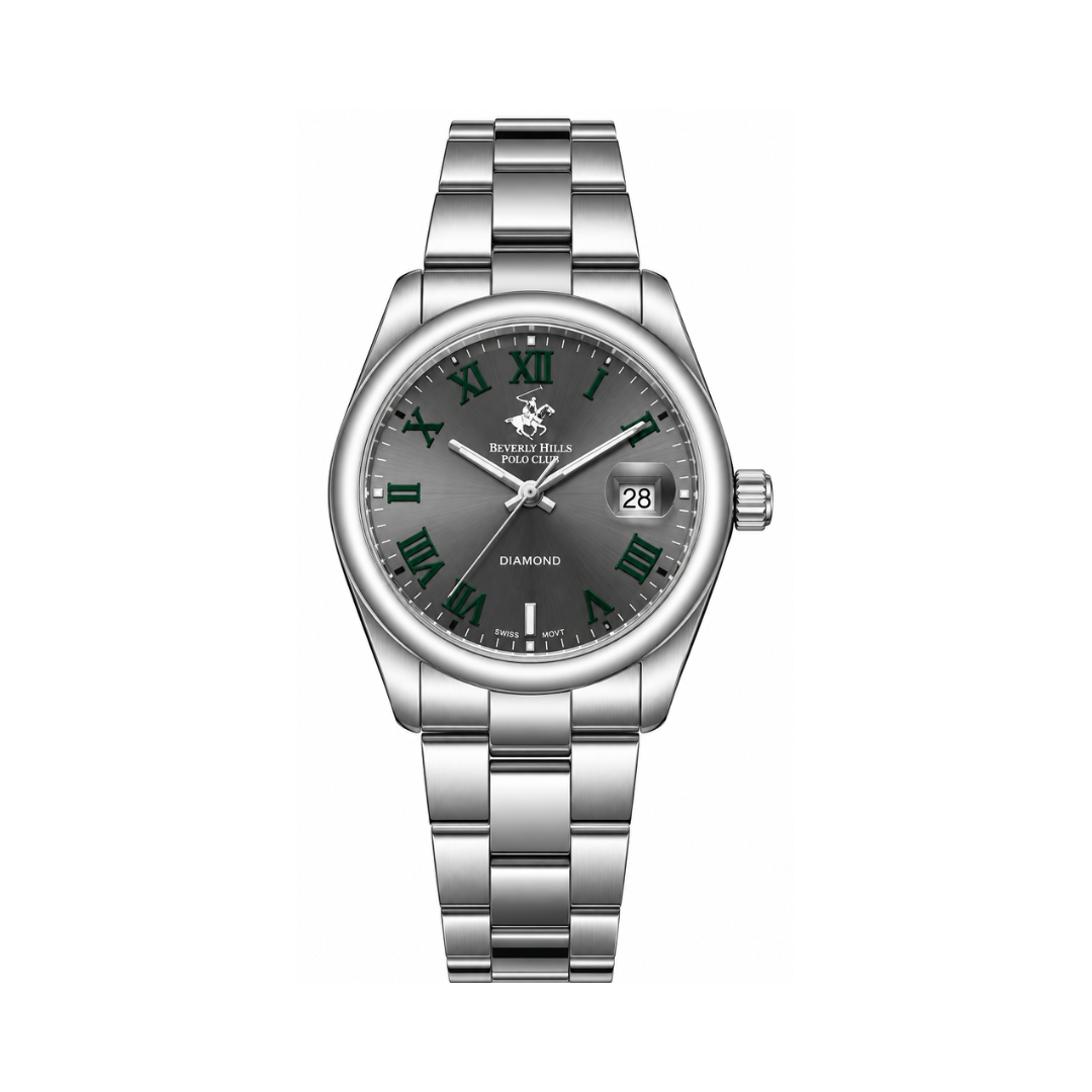 Beverly Hills Polo Club Men's Grey Dial Grey Stainless Steel Watch BP3664X.360