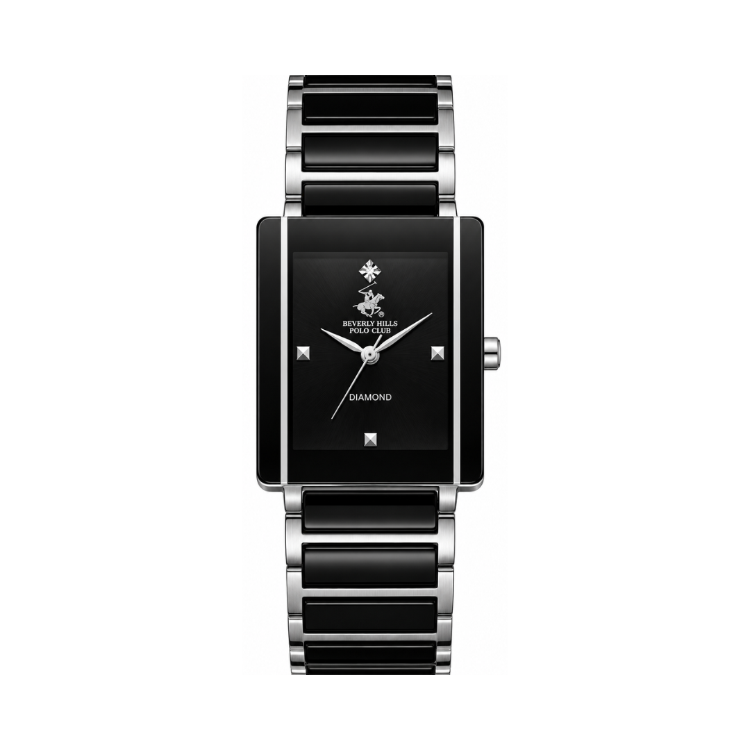 Beverly Hills Polo Club Women's Black Dial Black Stainless Steel Ceramic Diamond Watch BP3699C.351