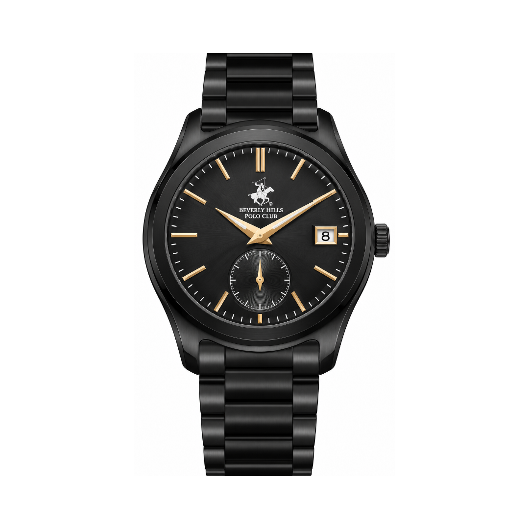 Beverly Hills Polo Club Men's Black Dial Black Stainless Steel Quartz Watch BP3772X.060