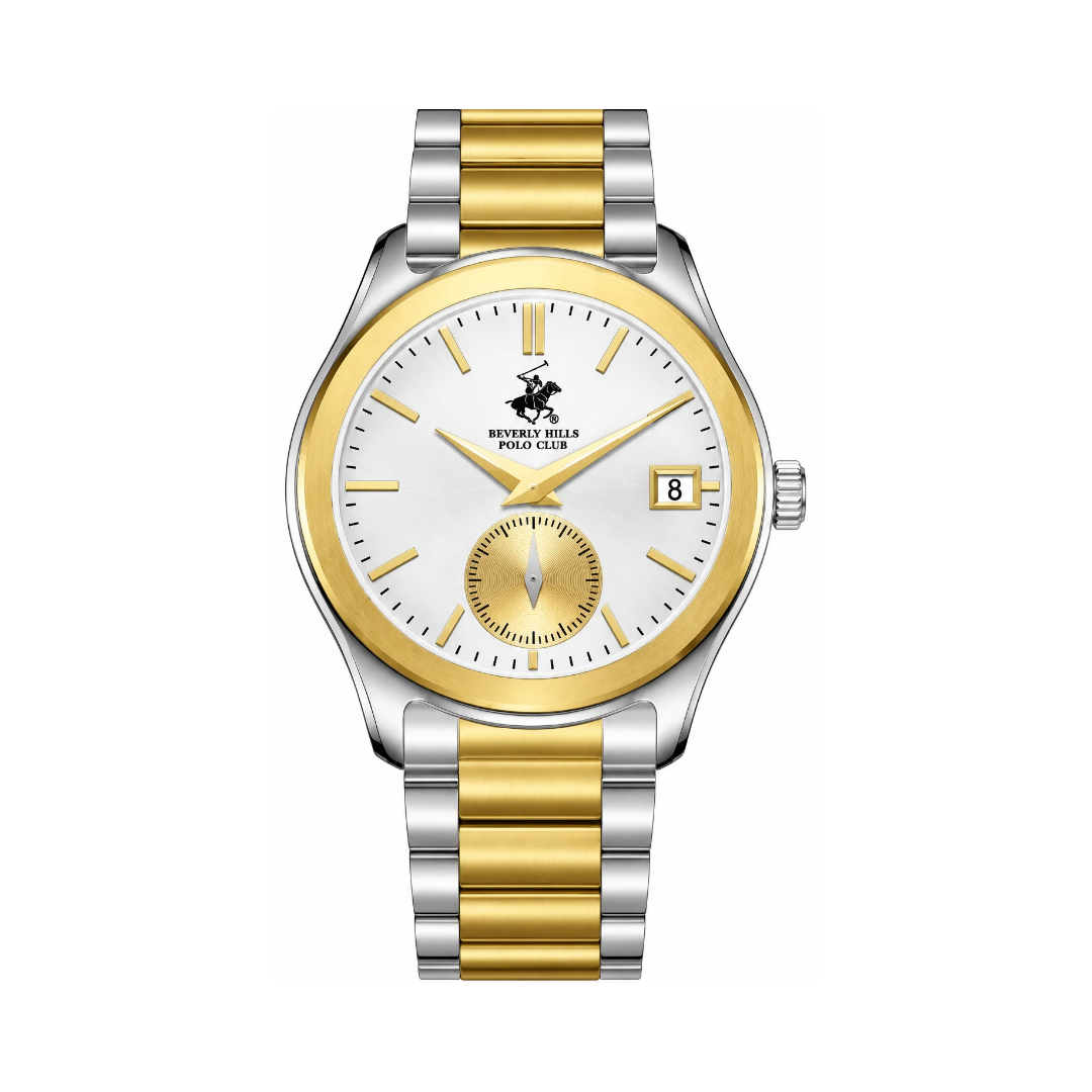 Beverly Hills Polo Club Men's Silver Dial Two-Tone Stainless Steel Quartz Watch BP3772X.230