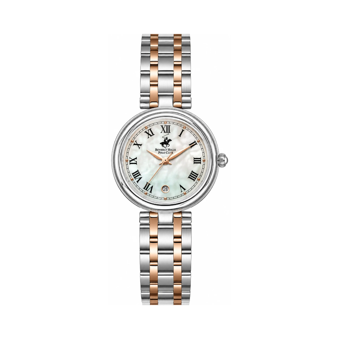 Beverly Hills Polo Club Women's Mother-of-Pearl Dial Gold Stainless Steel Quartz Watch BP3838X.520