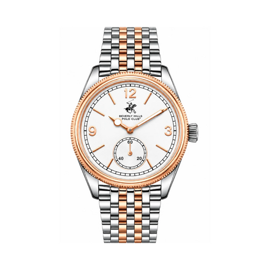 Beverly Hills Polo Club Men's Silver Dial Two-Tone Stainless Steel Quartz Watch BP3890X.530