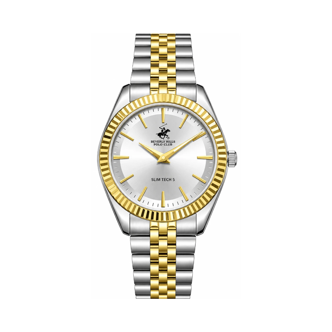 Beverly Hills Polo Club Men's Silver Dial Two-Tone Stainless Steel Quartz Watch BP3830X.230