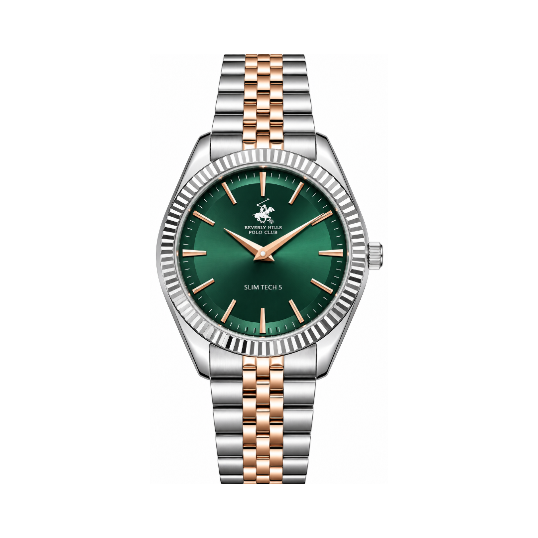Beverly Hills Polo Club Men's Dark Green Dial Two-Tone Stainless Steel Quartz Watch BP3830X.570