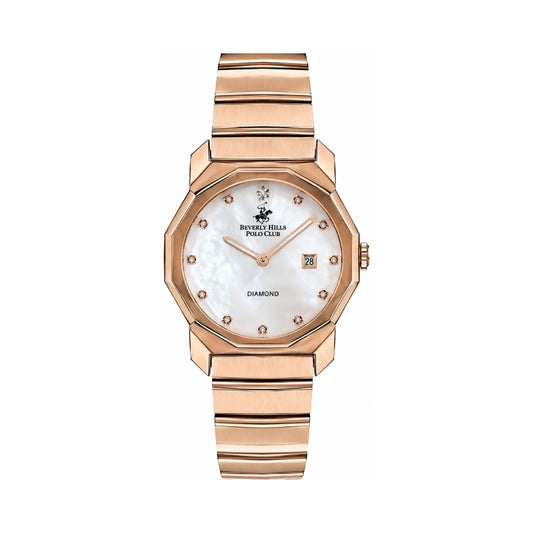 Beverly Hills Polo Club Women's Mother-of-Pearl Dial Rose Gold Stainless Steel Watch BP3284X.420