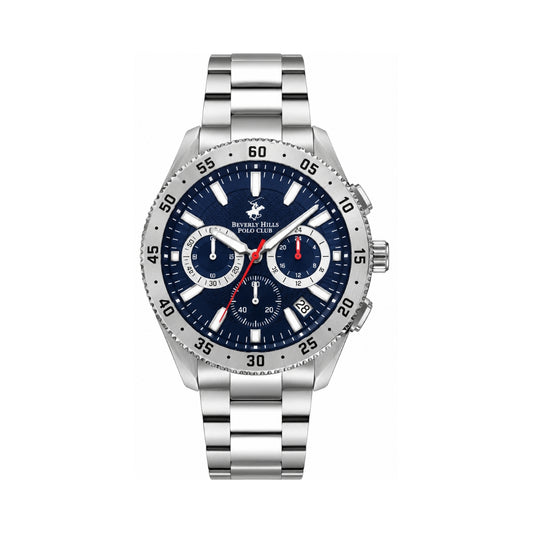 Beverly Hills Polo Club Men's Dark Blue Dial Stainless Steel Multifunction Watch BP3409X.390