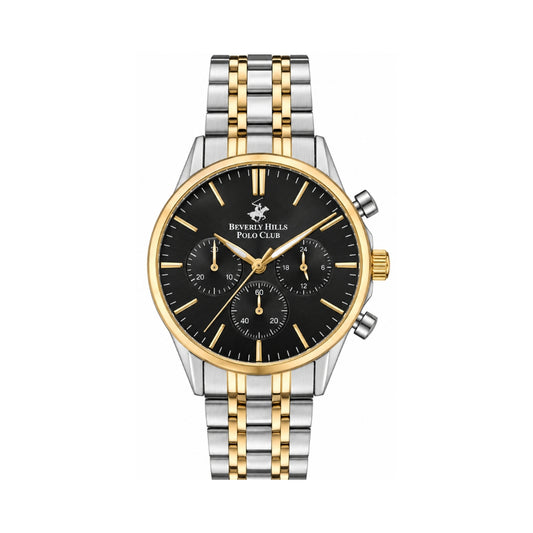 Beverly Hills Polo Club Men's Grey Dial Silver & Gold Stainless Steel Multifunction Watch BP3367X.260