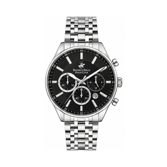 Beverly Hills Polo Club Men's Black Dial Stainless Steel Multifunction Watch BP3346X.350