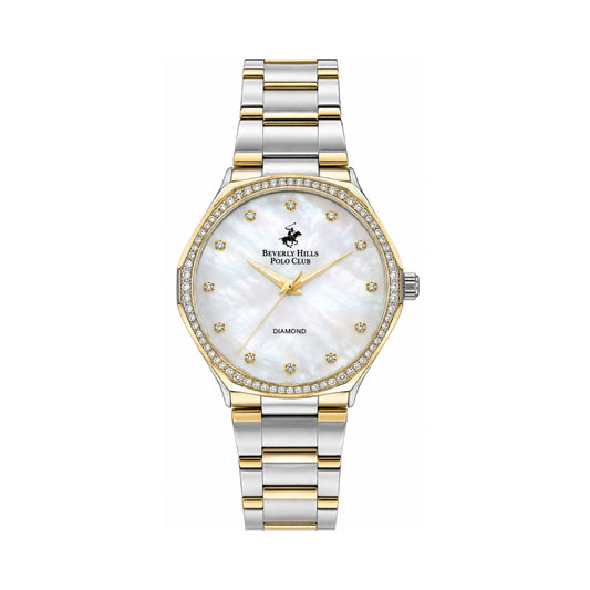 Beverly Hills Polo Club Women's Silver MOP Dial Two-Tone Stainless Steel Watch BP3399C.230