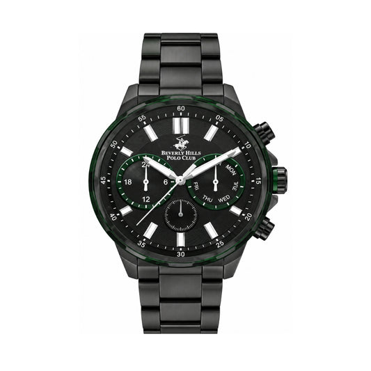 Beverly Hills Polo Club Men's Black Dial Stainless Steel Multifunction Watch BP3403X.060