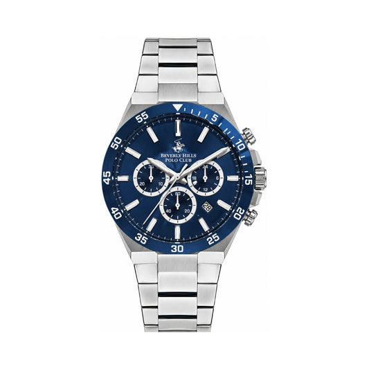 Beverly Hills Polo Club Men's Dark Blue Dial Stainless Steel Multifunction Watch BP3353X.390