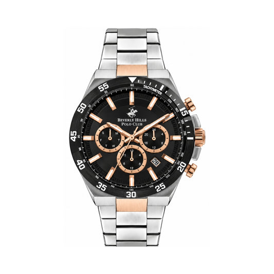 Beverly Hills Polo Club Men's Black Dial Stainless Steel Multifunction Watch BP3353X.550