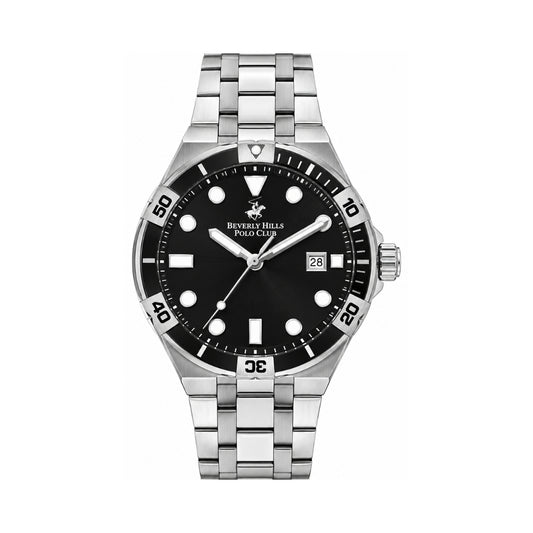 Beverly Hills Polo Club Men's Black Dial Stainless Steel Watch BP3404X.350