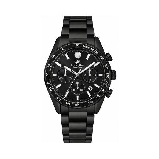 Beverly Hills Polo Club Men's Black Dial Black Stainless Steel Multifunction Watch BP3311X.650