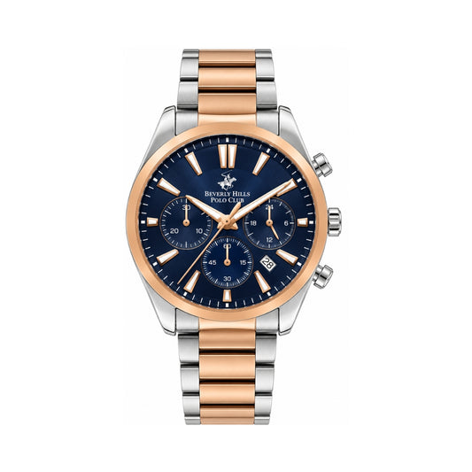 Beverly Hills Polo Club Men's Blue Dial Two-Tone Stainless Steel Multifunction Watch BP3336X.590