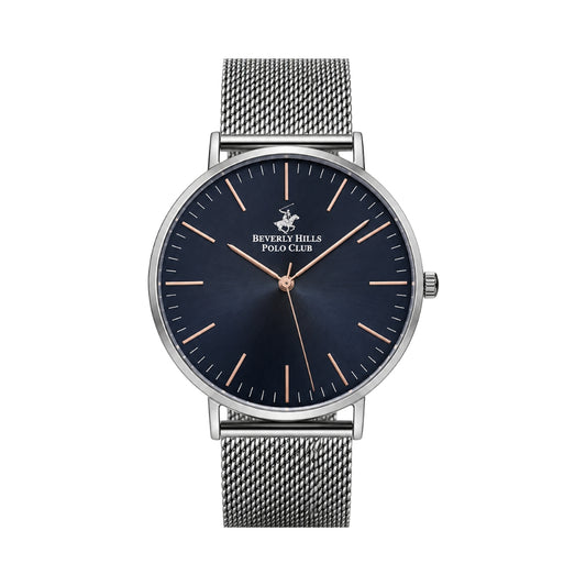 Beverly Hills Polo Club Men's Blue Dial Black Stainless Steel Watch BP3130X.090