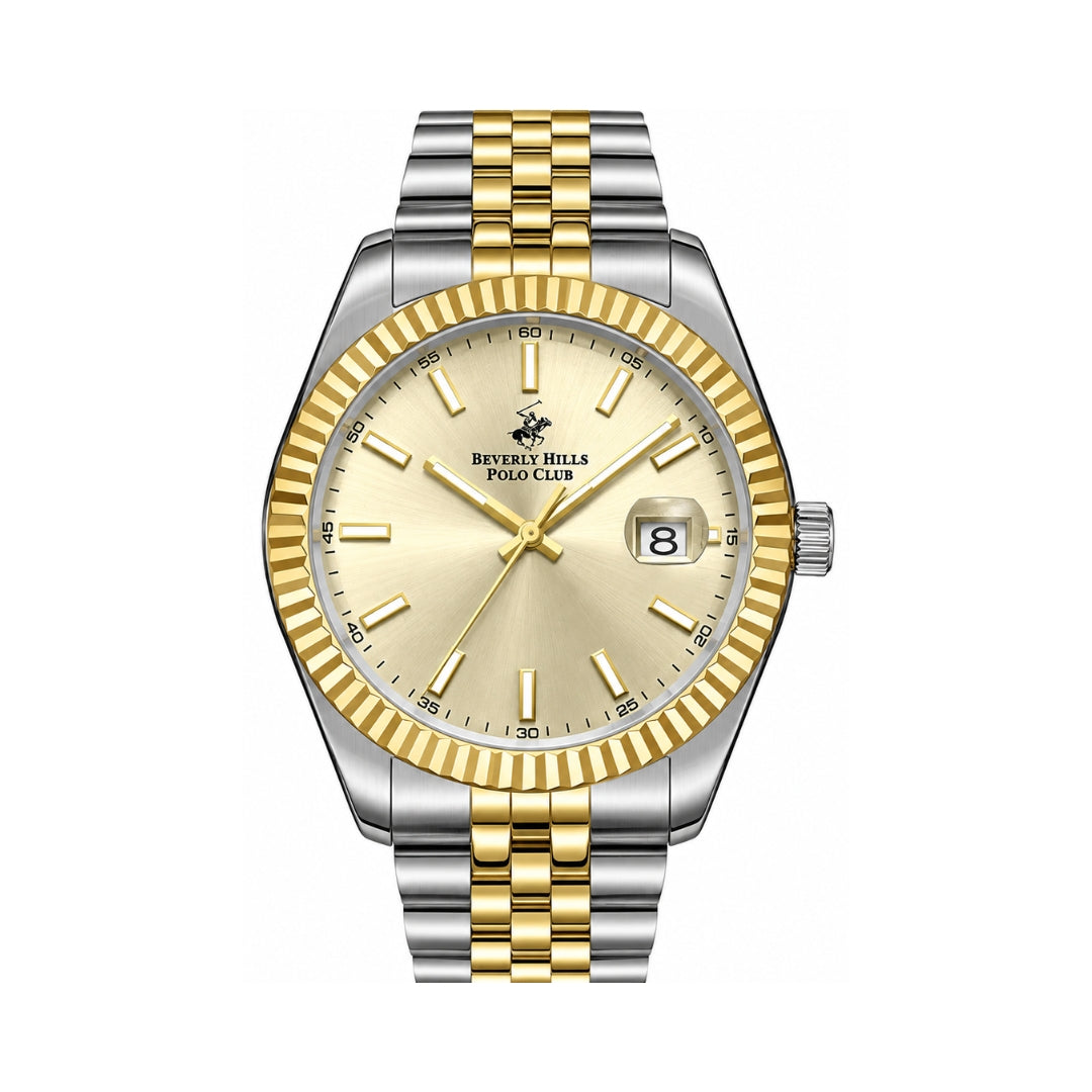 Beverly Hills Polo Club Spring 26 Men's Gold Dial Two-Tone Stainless Steel Quartz Watch BP3018X.210