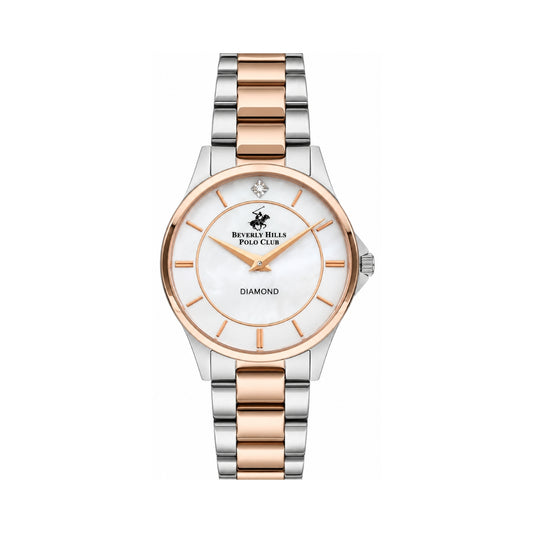 Beverly Hills Polo Club Women's Silver MOP Dial Two-Tone Stainless Steel Watch BP3241X.520