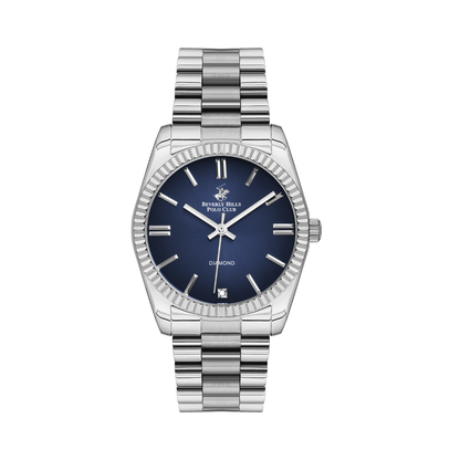 Beverly Hills Polo Club BP3172C.390 Men's Dark Blue Dial Diamond Stainless Steel Watch