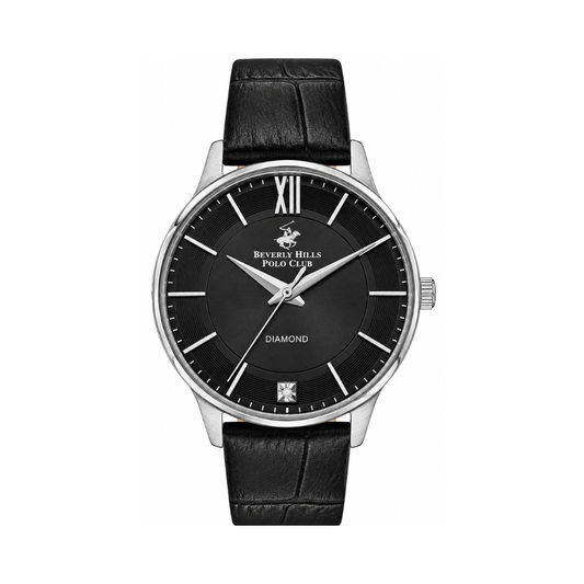Beverly Hills Polo Club Men's Black Leather Strap Watch BP3308X.351