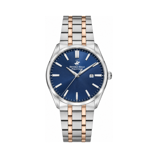 Beverly Hills Polo Club Men's Dark Blue Dial Two-Tone Stainless Steel Watch BP3356X.590