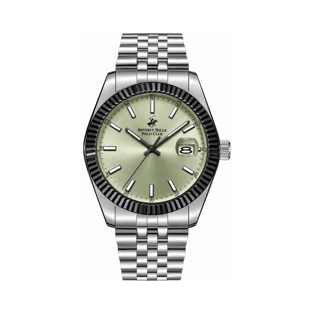 Beverly Hills Polo Club Spring 25 Men's Green Dial Stainless Steel Quartz Watch BP3018X.360
