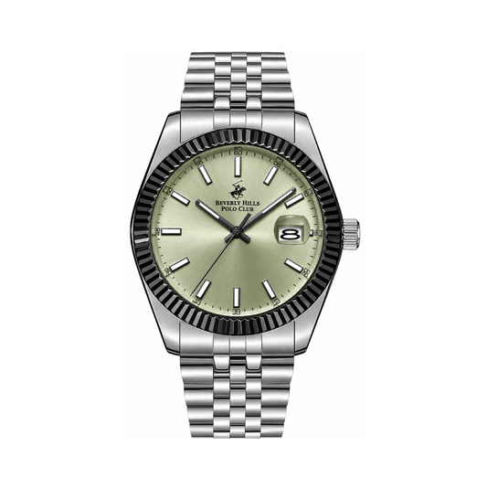 Beverly Hills Polo Club Spring 25 Men's Green Dial Stainless Steel Quartz Watch BP3018X.360