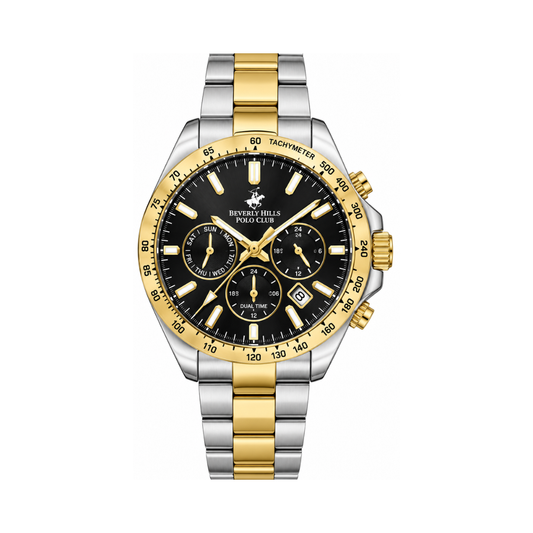 Beverly Hills Polo Club Gent Men's Black Dial Two-Tone Stainless Steel Quartz Multifunction Watch BP3127X.251