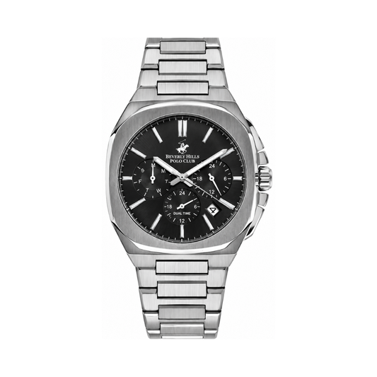 Beverly Hills Polo Club Gent Men's Black Dial Silver Stainless Steel Quartz Multifunction Watch BP3210X.350