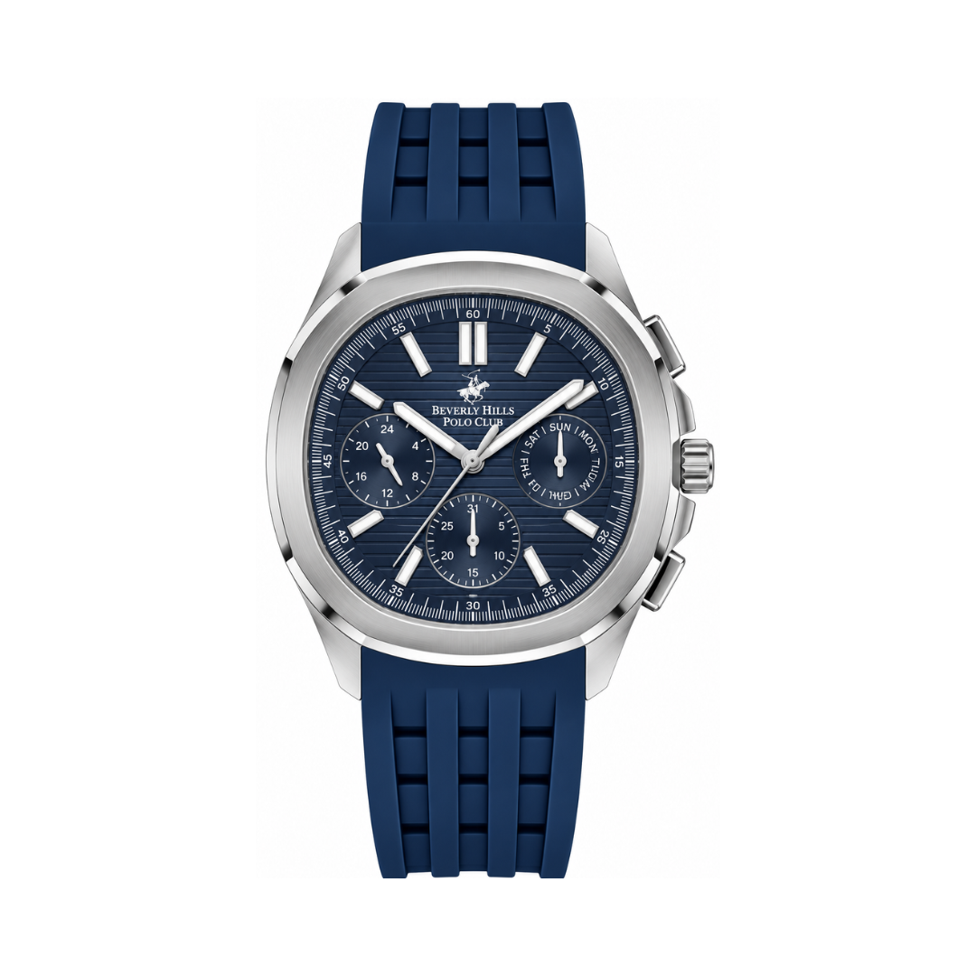 Beverly Hills Polo Club Polo Men's Dark Blue Dial Blue Silicone Quartz Multifunction Watch BP3211X.499