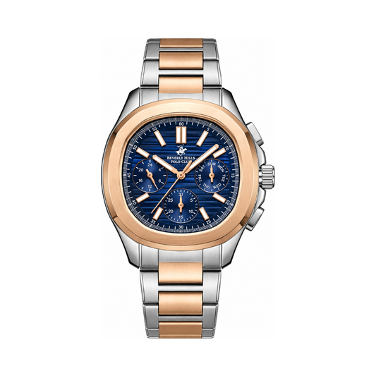 Beverly Hills Polo Club Gents Men's Blue Dial Two-Tone Stainless Steel Quartz Multifunction Watch BP3212X.570