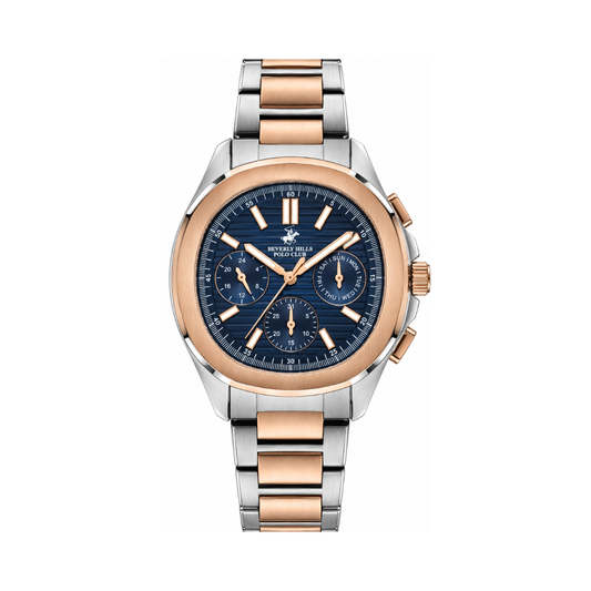 Beverly Hills Polo Club Chronograph Men's Dark Blue Dial Two-Tone Stainless Steel Quartz Watch BP3212X.590