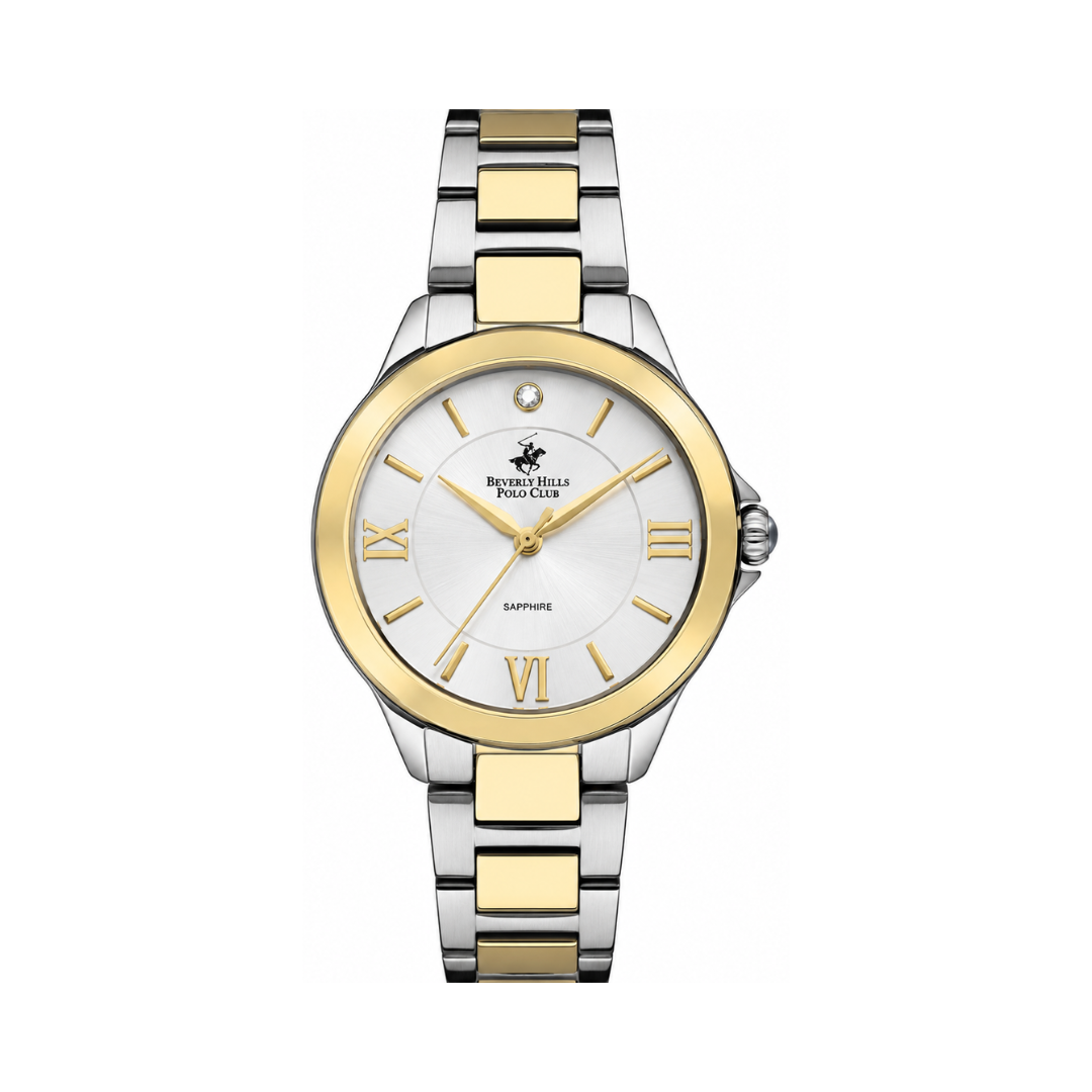 Beverly Hills Polo Club Miriam Women's Silver Dial Two-Tone Stainless Steel Quartz Diamond Watch BP3228X.230