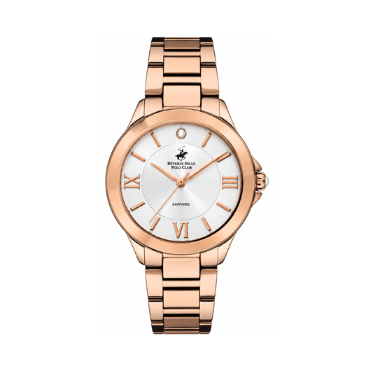 Beverly Hills Polo Club Miriam Women's MOP White Dial Rose Gold Stainless Steel Quartz Diamond Watch BP3228X.420