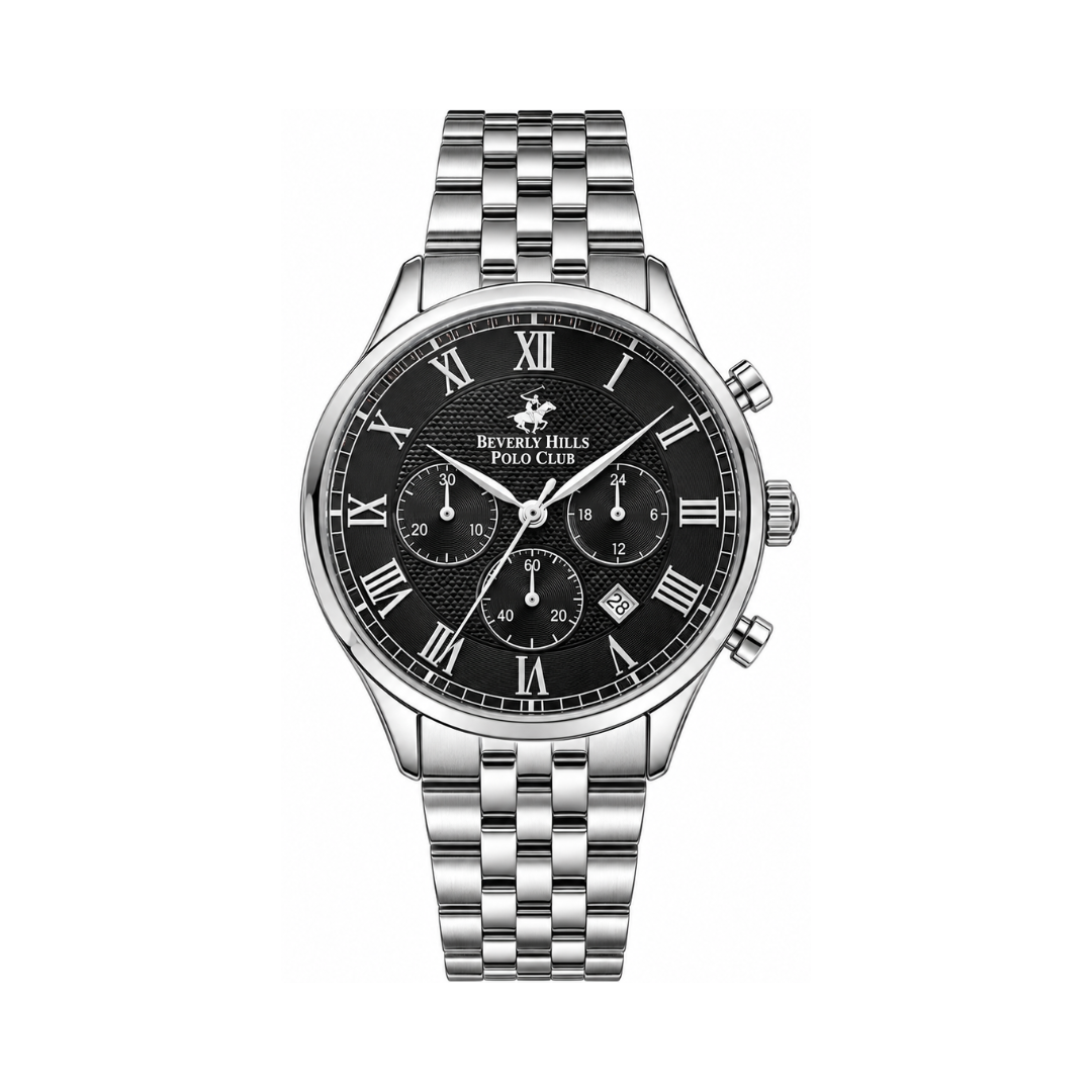 Beverly Hills Polo Club Men's Black Dial Stainless Steel Multifunction Watch BP3237X.350
