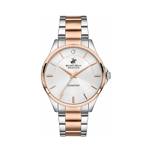Beverly Hills Polo Club Men's Silver Dial Two-Tone Stainless Steel Watch BP3239X.530