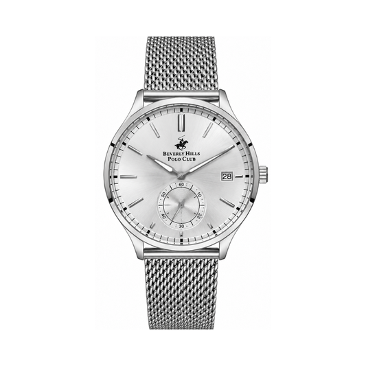 Beverly Hills Polo Club Men's Silver Dial Stainless Steel Date Watch BP3259X.330