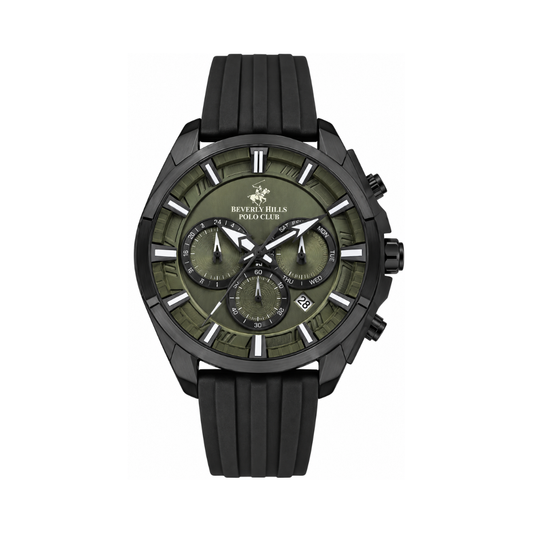 Beverly Hills Polo Club Men's Green V-Pattern Dial Green Silicone Multifunction Watch BP3267X.677