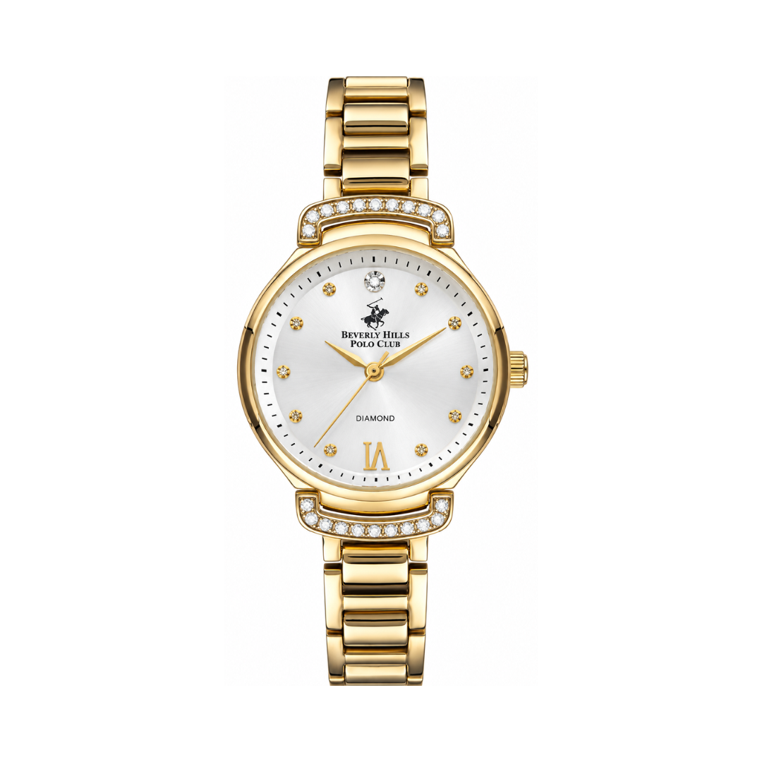 Beverly Hills Polo Club Women's Silver Dial Gold Stainless Steel Watch BP3268X.130