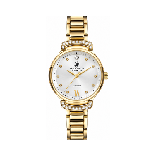 Beverly Hills Polo Club Women's Silver Dial Gold Stainless Steel Watch BP3268X.130