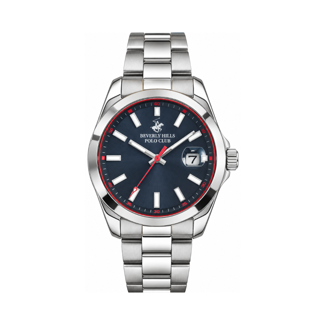 Beverly Hills Polo Club Men's Grey Sunray Brush Dial Stainless Steel Watch BP3288X.360