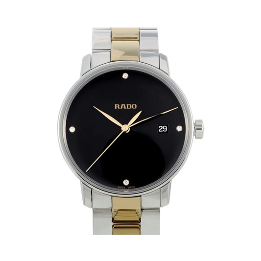 Rado Coupole Classic R22864712 Black Dial Diamond Two-Tone Men's Watch