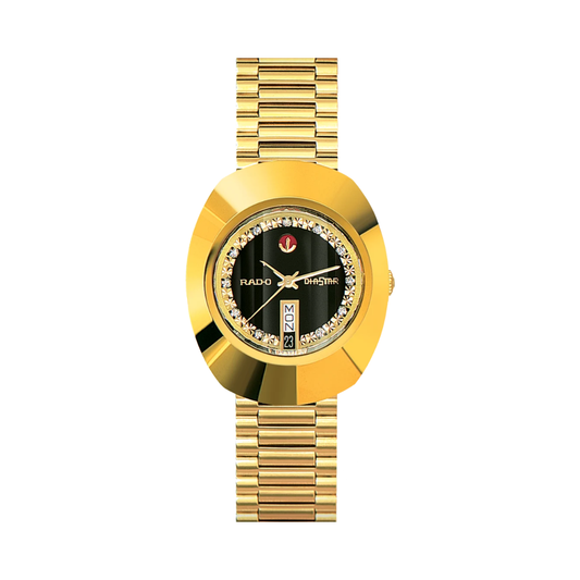 Rado Original Automatic R12413583 Black Dial Diamond Yellow Gold Men's Watch